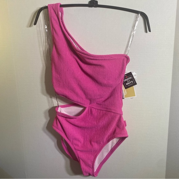 Womens 1pc swim Size‎ 4 Michael Kors 1 shoulder with cutout MSRP $98 NWT - Picture 2 of 4